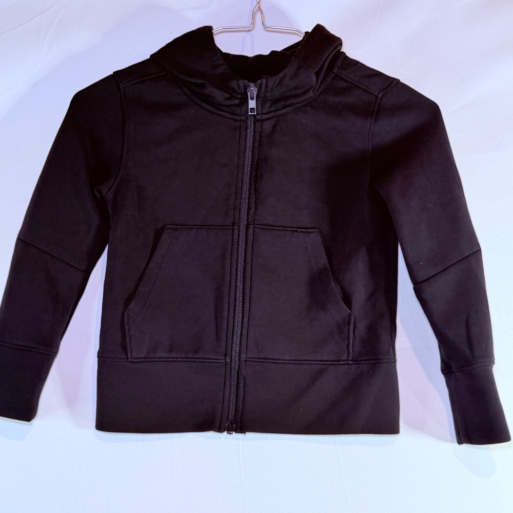 Members Mark Boys Active Full Zip Hoodie Black XS 4/5 Recycled Polyester Stretch